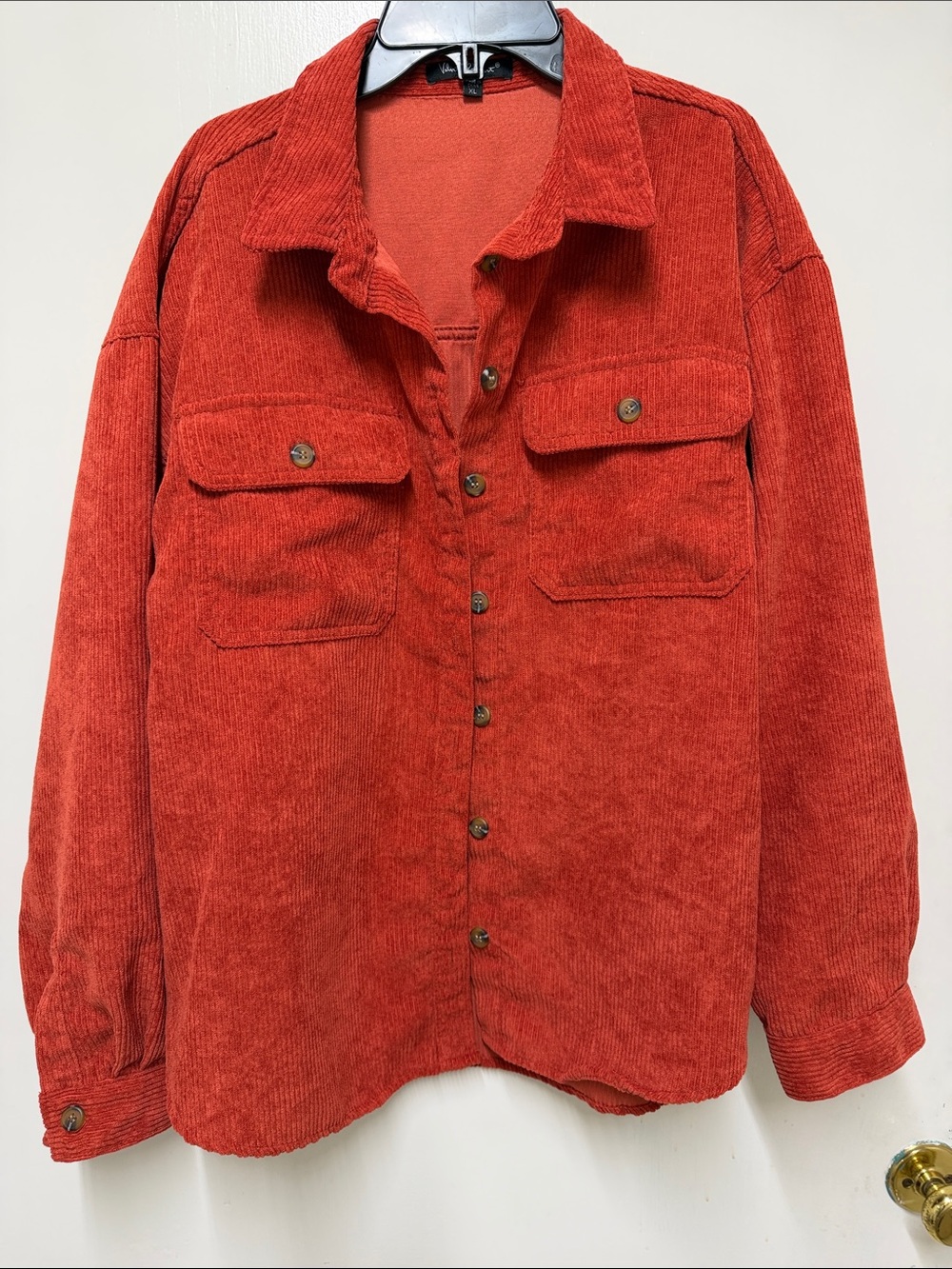 Velvet Heart Rust Corduroy Button-Front Overshirt
